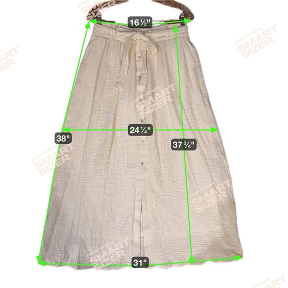 Marled Light Yellow midi skirt cotton double gauze Sz S NWT Cottagecore Summer - Picture 7 of 10